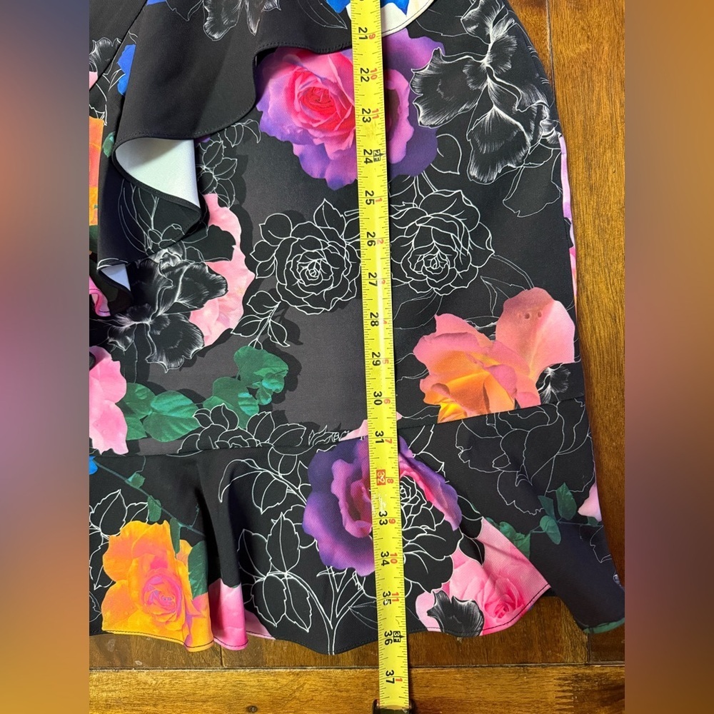 City Chic Black Floral Off-Shoulder with Straps Dress Mini Dress Plus 18 NWT - Picture 11 of 13